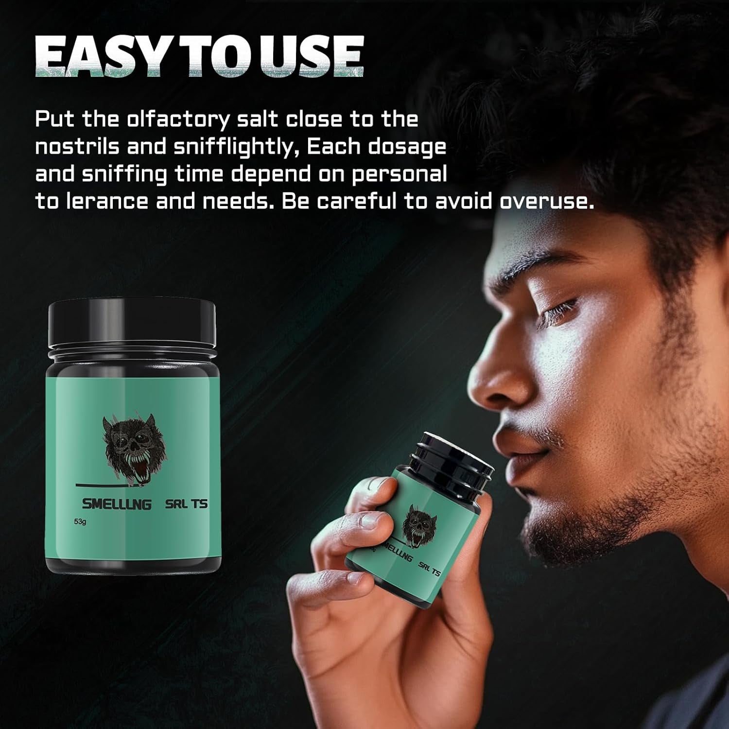 Smelling Salts, Powerful Ammonia Inhalant for Athletes in Powerlifting, Hockey, Football, Weight Lifting,1.89Oz