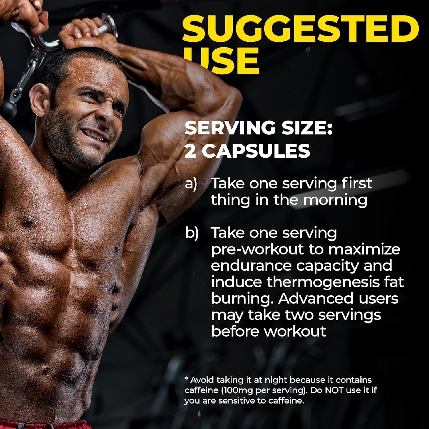 Avry Labs Extreme Anabolic Supplement – Pre-Workout Dietary Supplement, Lean Muscle Builder & Fat Burner 60 Capsules