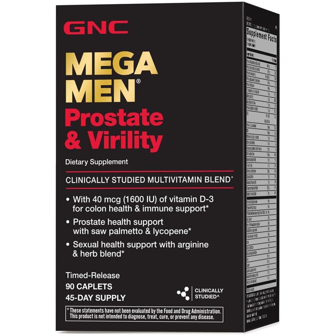 GNC Mega Men Prostate and Virility | Supports Optimal Sexual Health and Prostate Health | 90 Caplets