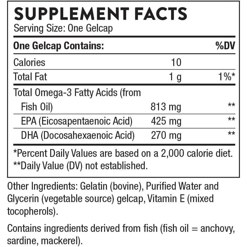 THORNE Super EPA - Omega-3 Fatty Acids EPA 425Mg & DHA 270Mg Supplement 90 Gelcaps