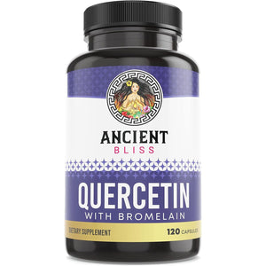 Ancient Bliss Quercetin with Bromelain Supports Immune System, Joint Health, Respiratory Health & Overall Well-Being – 120 Capsules
