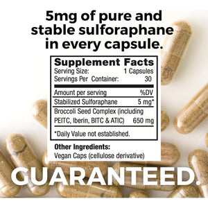 Mara Labs Broc Elite plus | Broccoli Supplement W/Stabilized Sulforaphane Extract | 30 Vegetable Capsules