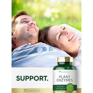 Carlyle Plant Enzymes with Protease, Papain, Lactase and Bromelain | 250 Capsules 
