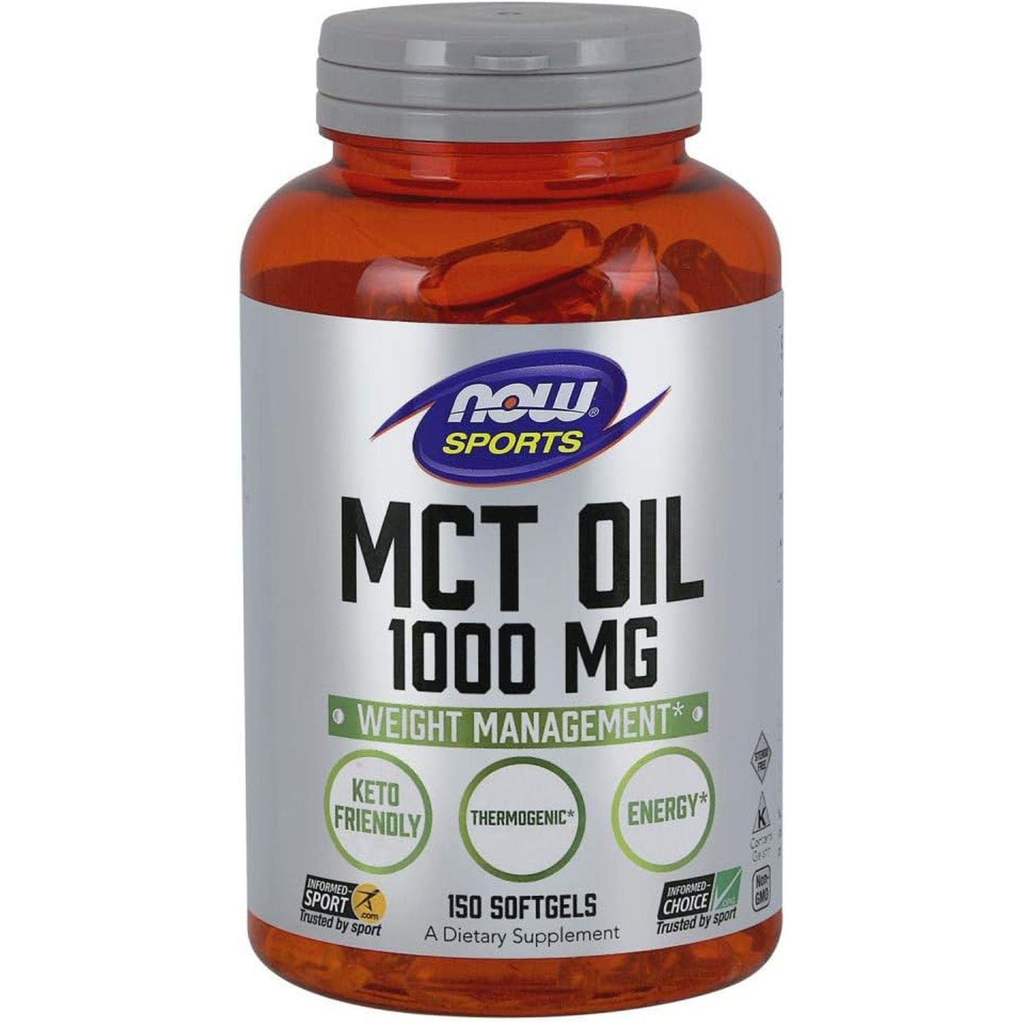 NOW Foods Sports Nutrition, MCT (Medium-Chain Triglycerides) Oil 1,000 Mg, Weight Management, 150 Softgels