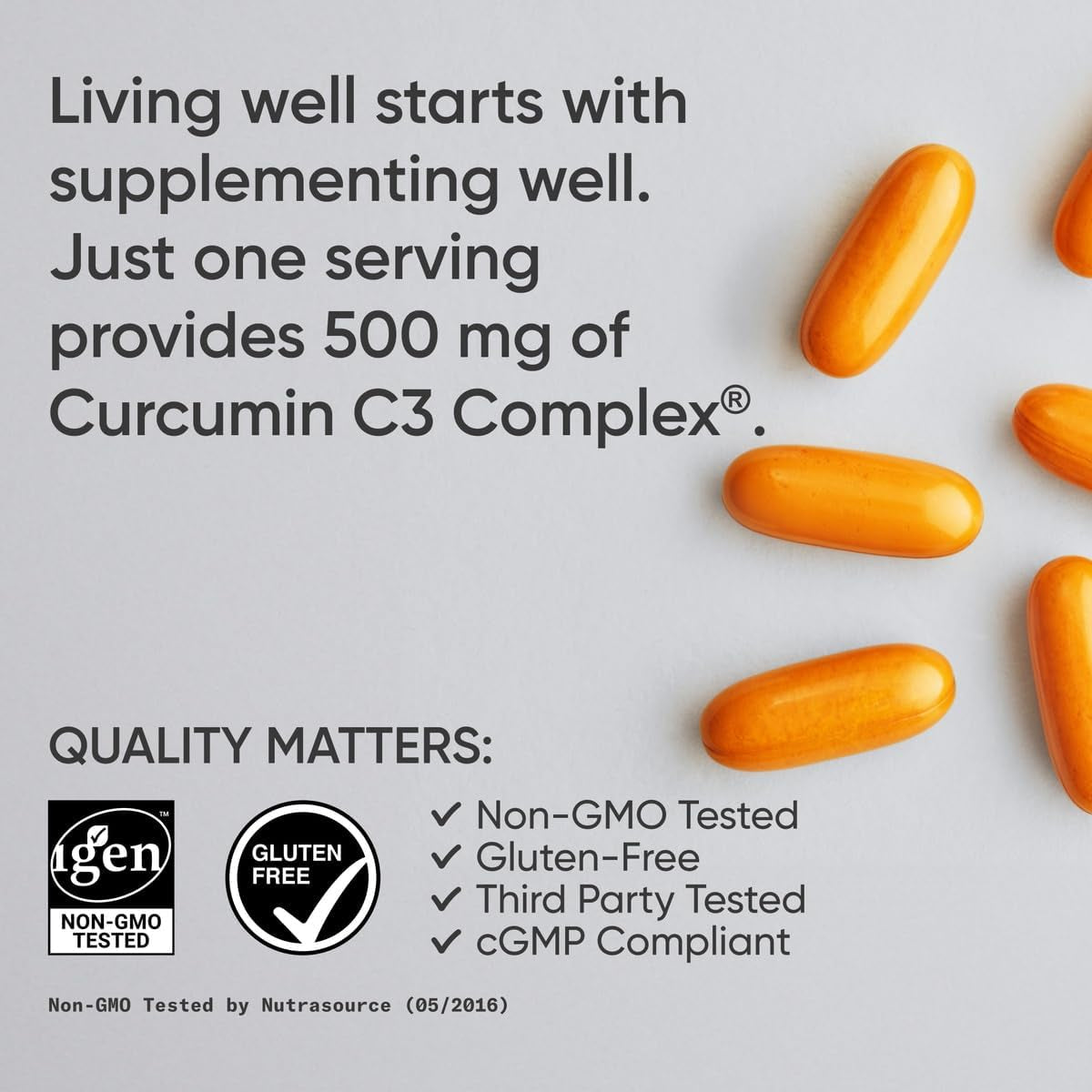 Sports Research Turmeric Curcumin C3 Complex - Non-Gmo Verified & Gluten Free - 500Mg, 120 Count