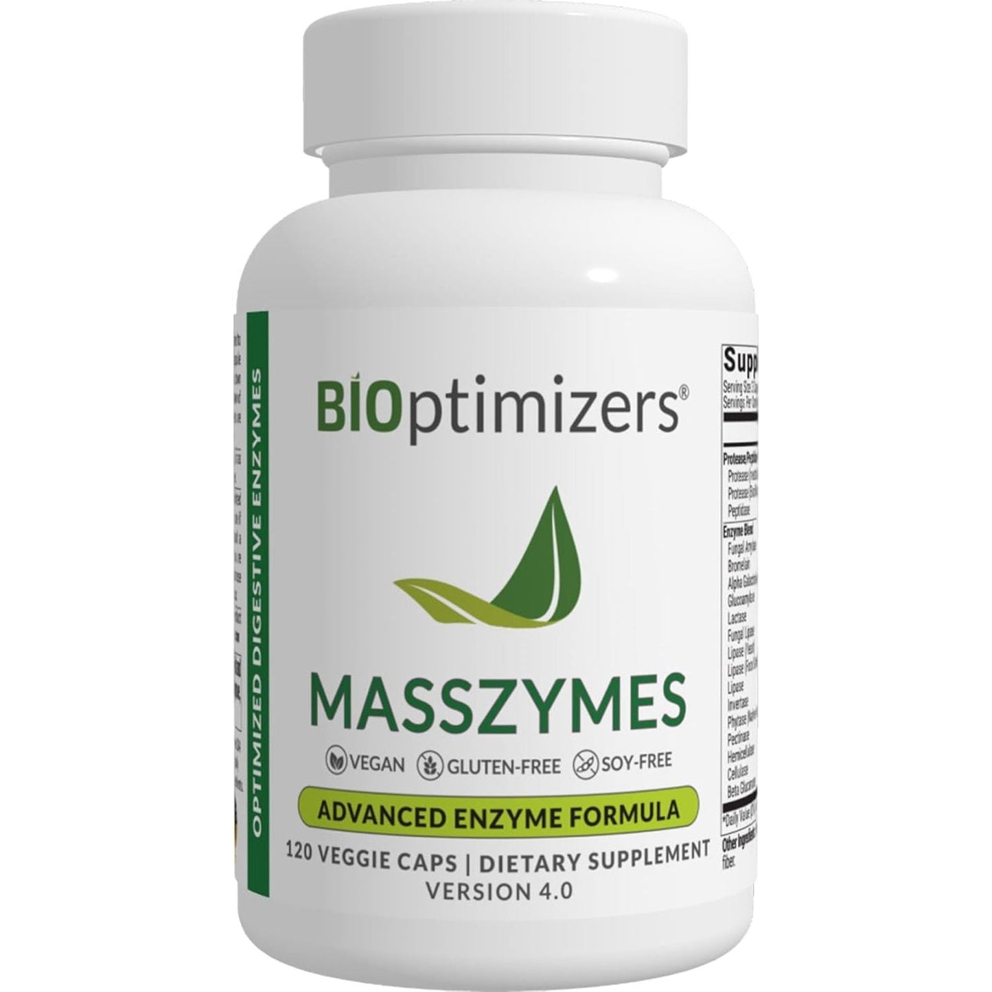 Bioptimizers Masszymes - Complete Digestive Enzymes Supplement for Gut Health (120 Capsules)