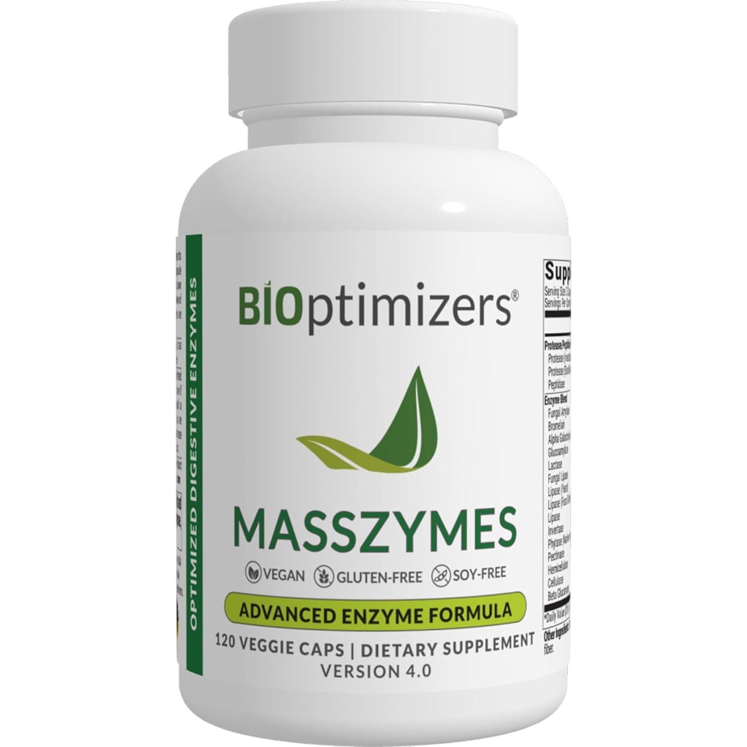 Bioptimizers Masszymes - Complete Digestive Enzymes Supplement for Gut Health (120 Capsules)
