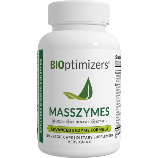 Bioptimizers Masszymes - Complete Digestive Enzymes Supplement for Gut Health (120 Capsules)