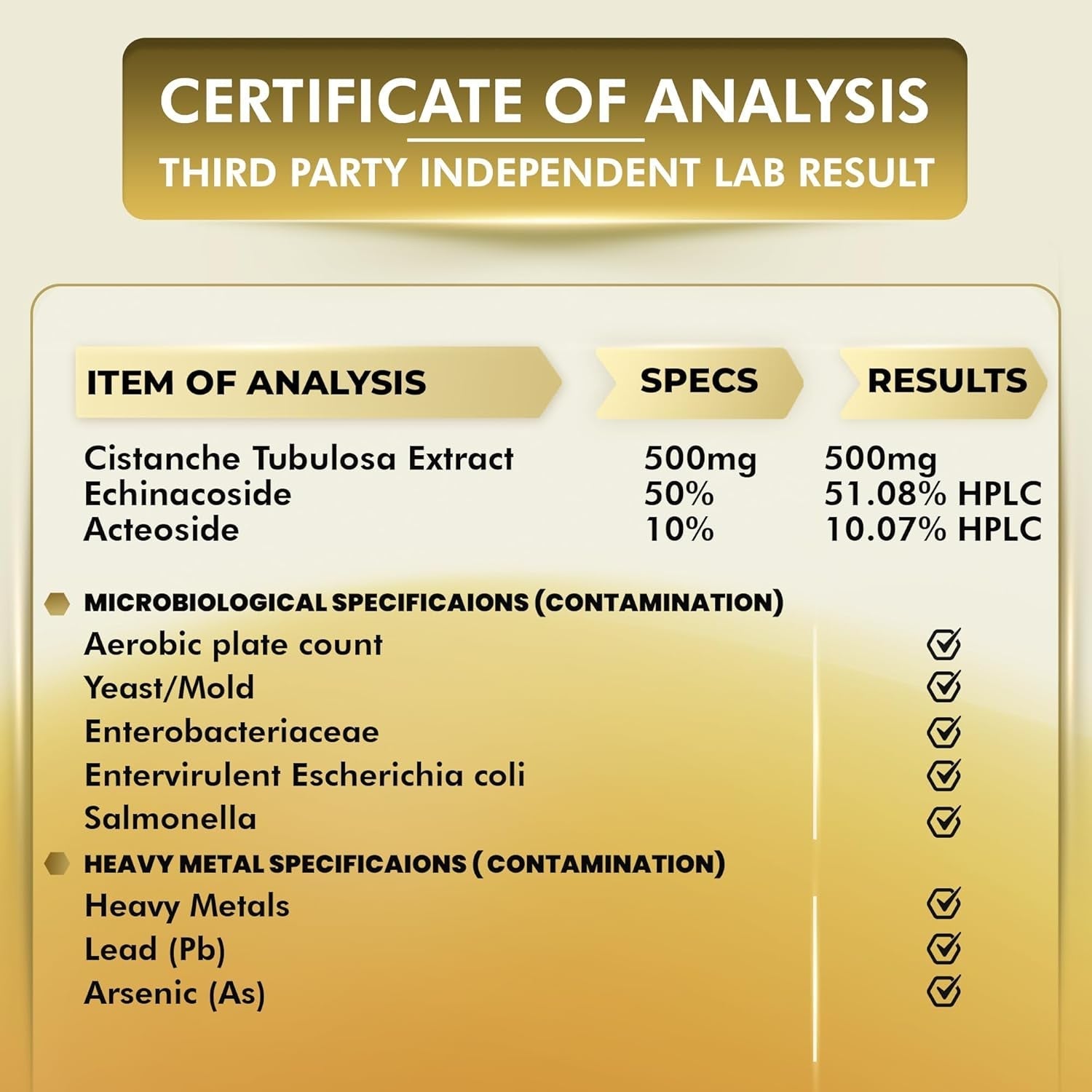 Premium Cistanche Tubulosa Extract 500Mg (120 Capsules) - Natural Nootropic