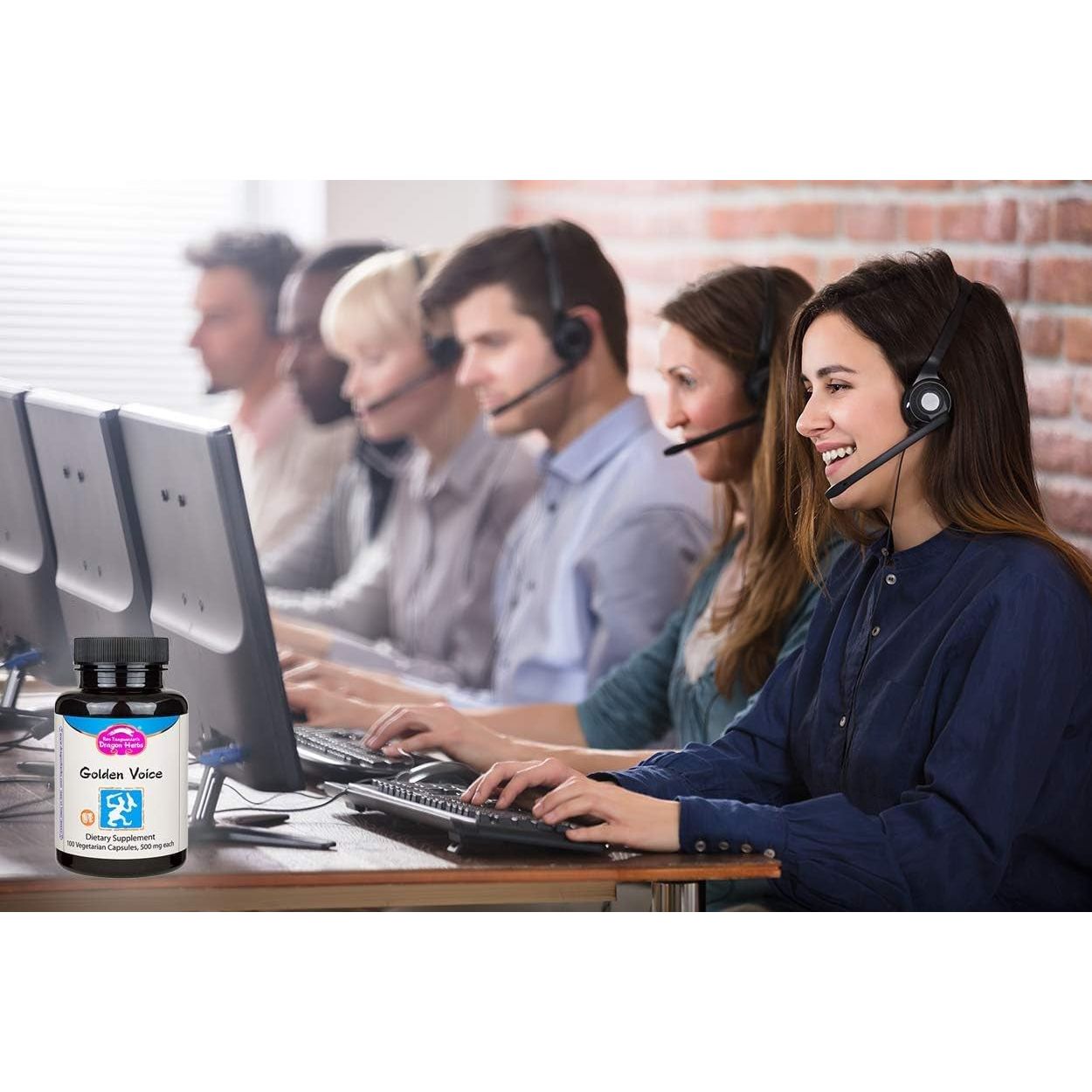 Dragon Herbs - Golden Voice Capsules - 100 Capsules, 500 Mg Each