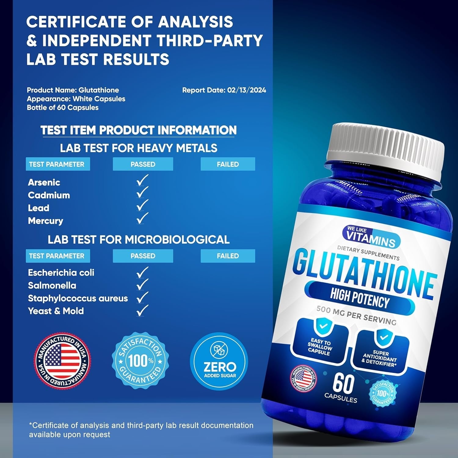 We like Vitamins L Glutathione Supplement 500Mg | Glutathione for Antioxidant 60 Capsules