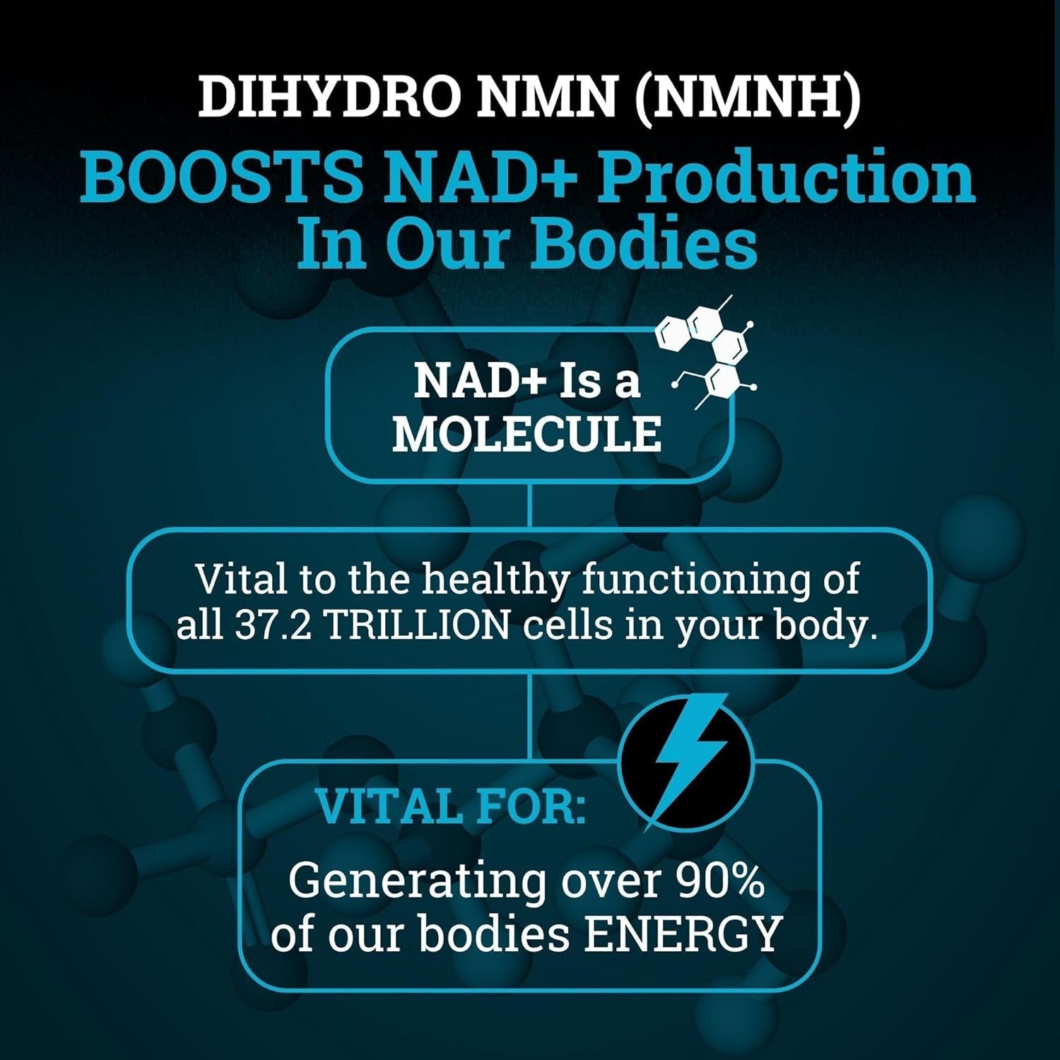 NMNH Supplement 250MG Pure Dihydro-Nicotinamide Mononucleotide for Anti-Aging & Energy