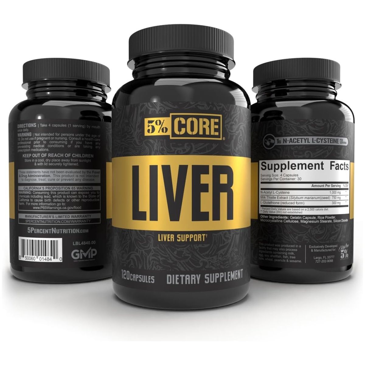 5% Core Liver Support - Liver Cleanse Detox & Repair Supplement (30 Capsules) - Suppviv