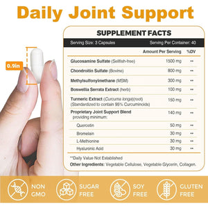 ZEBORA Glucosamine Chondroitin Joint Support Supplement, 120 Capsules