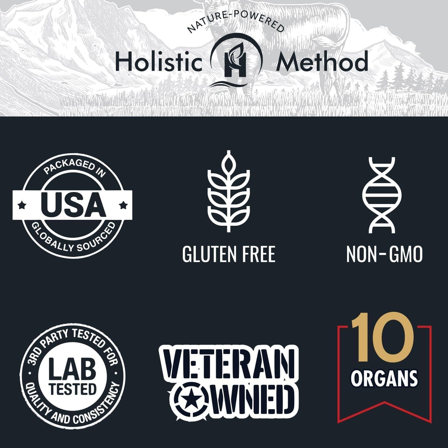 Beef Organ Supplement Grass Fed Complex for Men and Women - 10 Carnivore Meat Proprietary Blend - 180 Caps