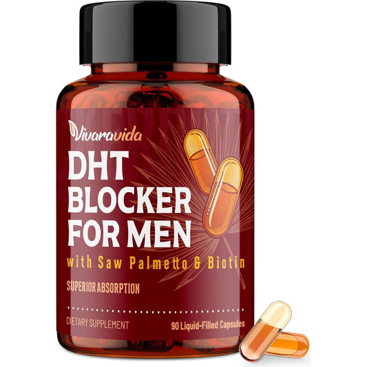 DHT Blocker for Men | Hair Growth Supplement with Saw Palmetto & Biotin (90 Capsules)