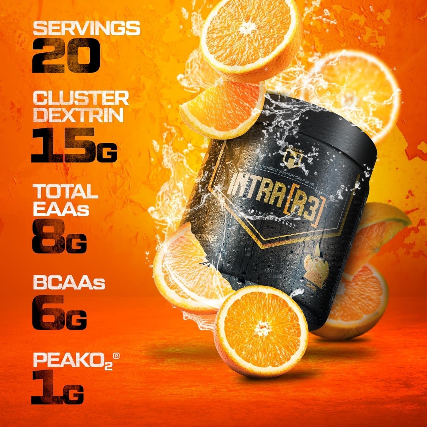 HOSSTILE Intra[R3] Intra Workout Powder, EAA & BCAA Drink, 20 Servings