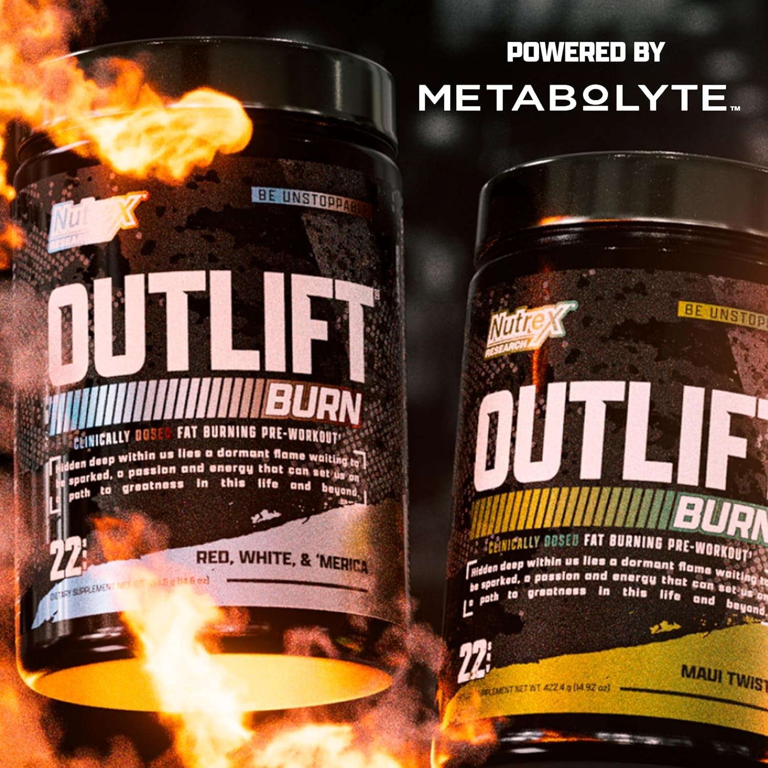 Nutrex Research Outlift Burn Thermogenic Pre Workout Powder (22 Servings, Maui Twist)