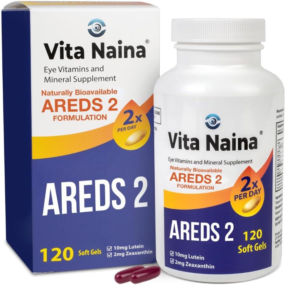 Vita Naina AREDS2 Eye Vitamins and Mineral Supplement (Zeaxanthin 2Mg) (120 Softgels)
