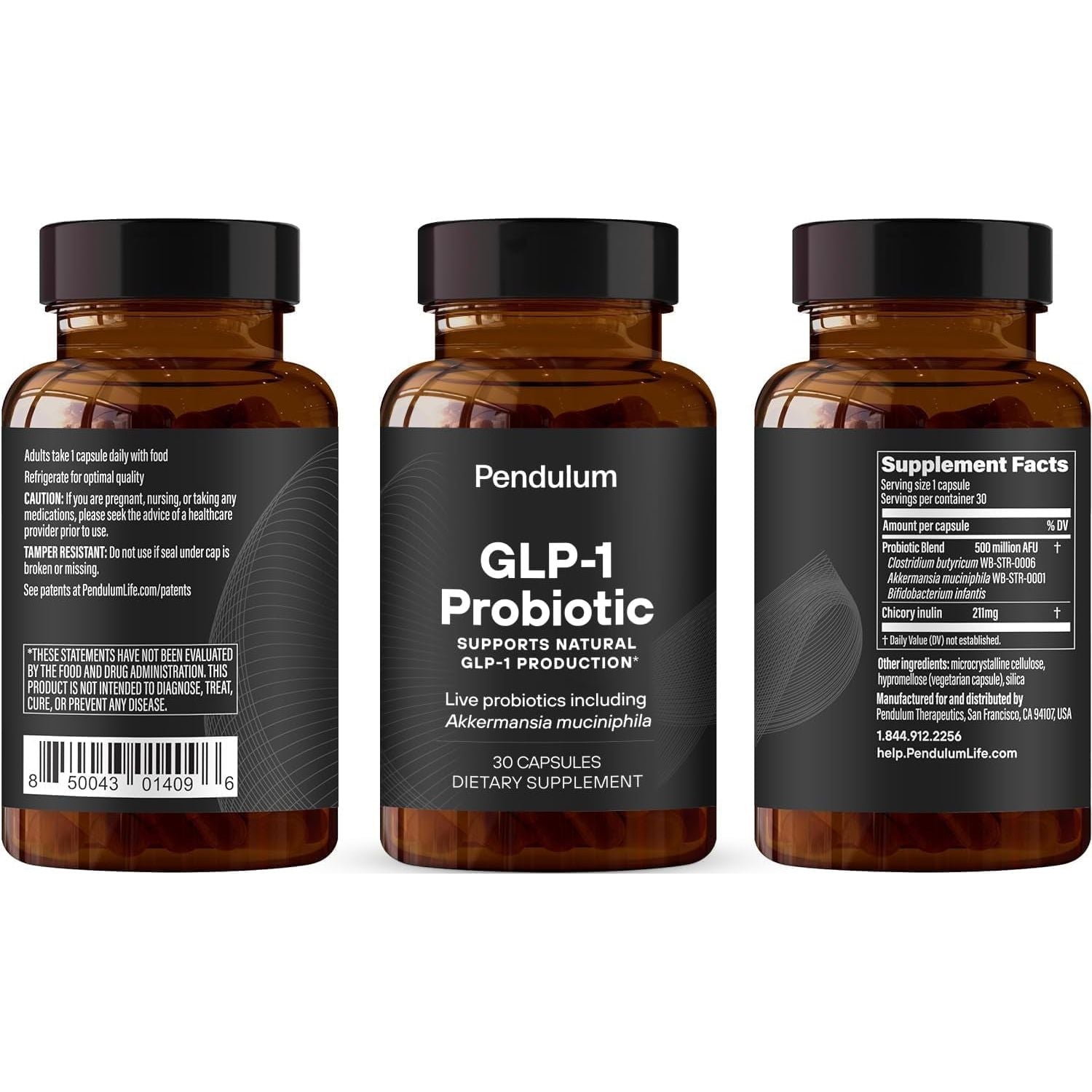 GLP-1 Probiotic - 500M AFU Multi-Strain Probiotic + Prebiotic | Naturally Support GLP-1 Production (30 Capsules)