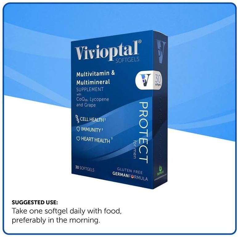 Vivioptal for Men, Multivitamin & Multimineral, Gluten Free, German Formula 30 Capsules