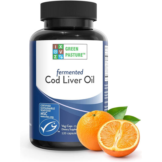 Green Pasture Fermented Cod Liver Oil Orange Flavor 120 Caps