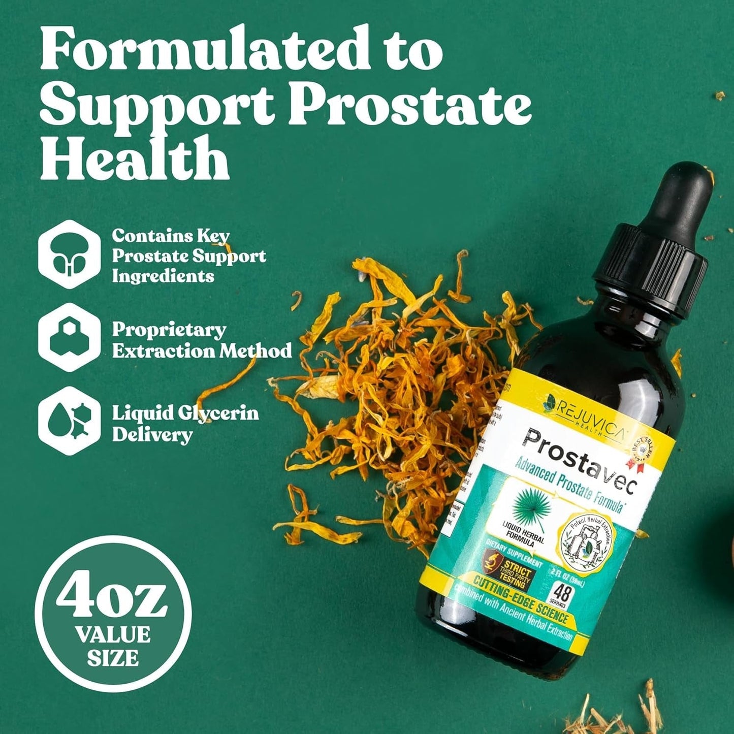 Prostavec - Advanced Prostate Support Supplement - Pygeum, Saw Palmetto, Stinging Nettle, Turmeric, Damiana & More!