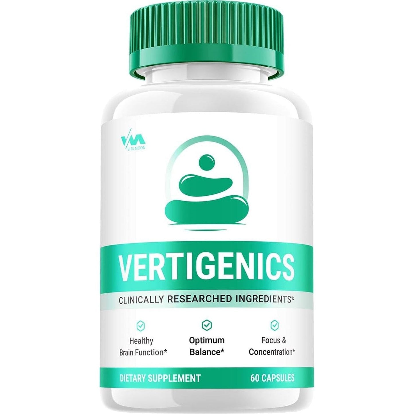 Vertigenics Supplement Capsules –  Optimum Balance, Focus, Concentration, 60 Capsules