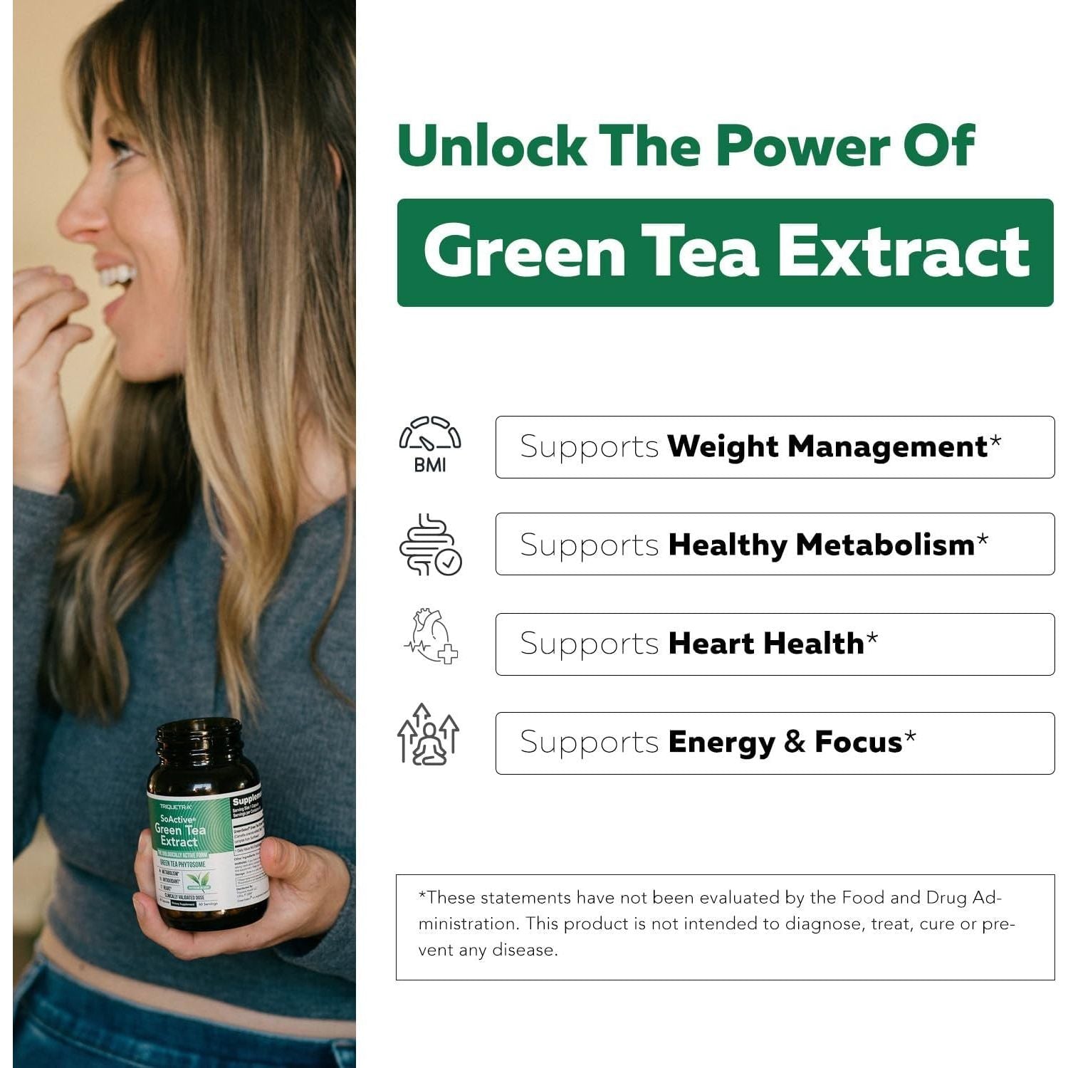 Soactive Green Tea Extract - Supports Metabolism & Weight Management - 60 Capsules
