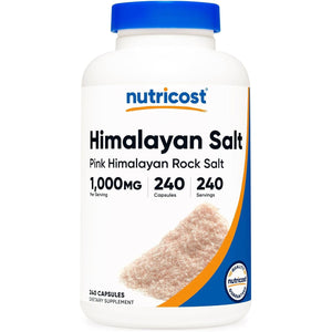 Nutricost Pink Himalayan Salt Capsules 1000Mg, 390Mg Sodium, 240 Capsules - Non-Gmo, Gluten Free