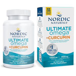 Nordic Naturals Omega Curcumin, Lemon - 1200 Mg Omega-3 + 400 Mg Optimized Curcumin - 60 Softgels