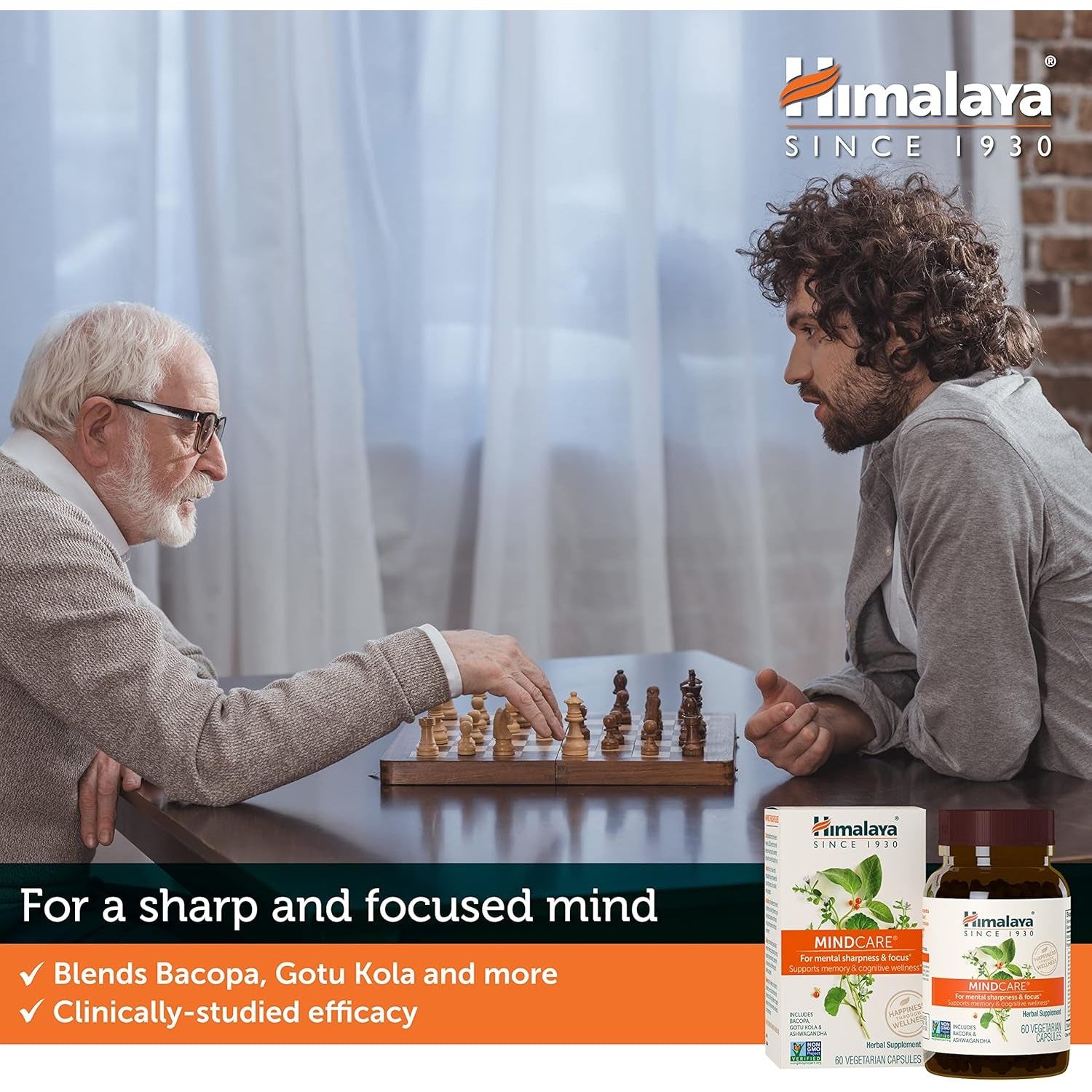 Himalaya Mindcare, Nootropic Brain Supplement Booster 1170 Mg, 120 Capsules