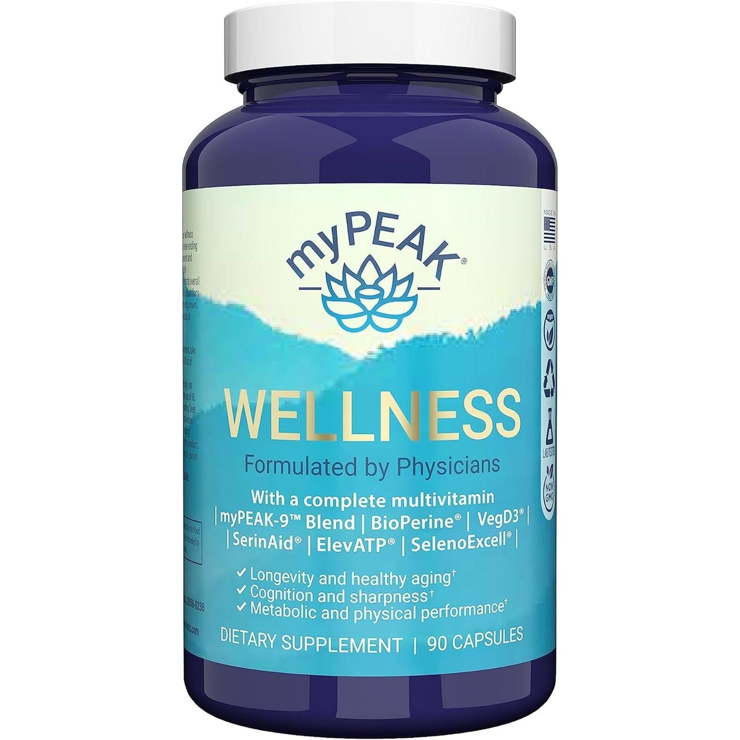 Wellness Award-Winning Vegan Multivitamin - Immunity Booster, All-In-One for Men and Women, 90 Count