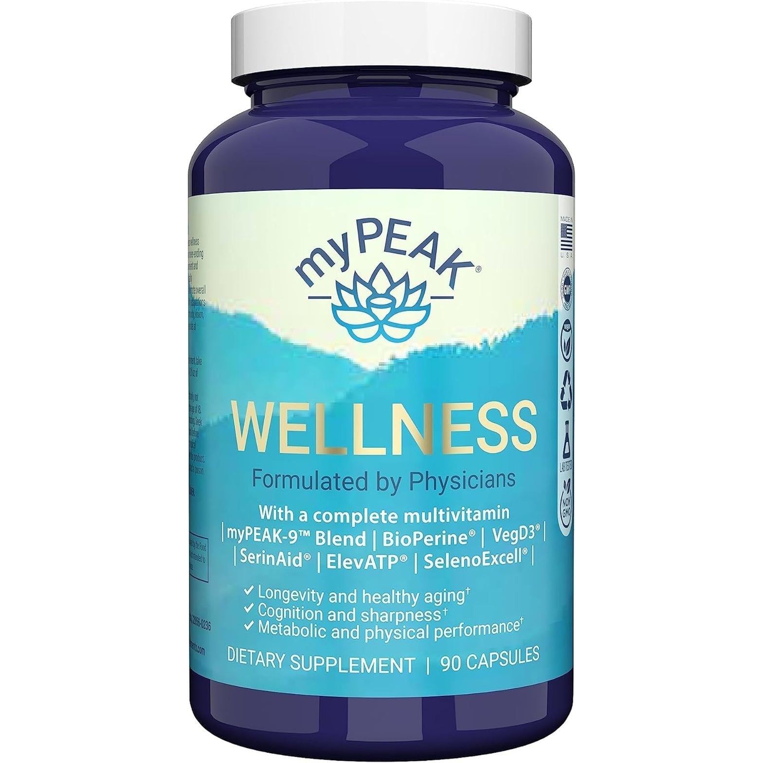 Wellness Award-Winning Vegan Multivitamin - Immunity Booster, All-In-One for Men and Women, 90 Count