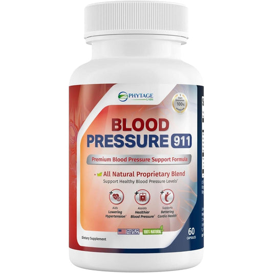 Blood Pressure 911 Premium Supplement - BP Support Pills. 60 Capsules