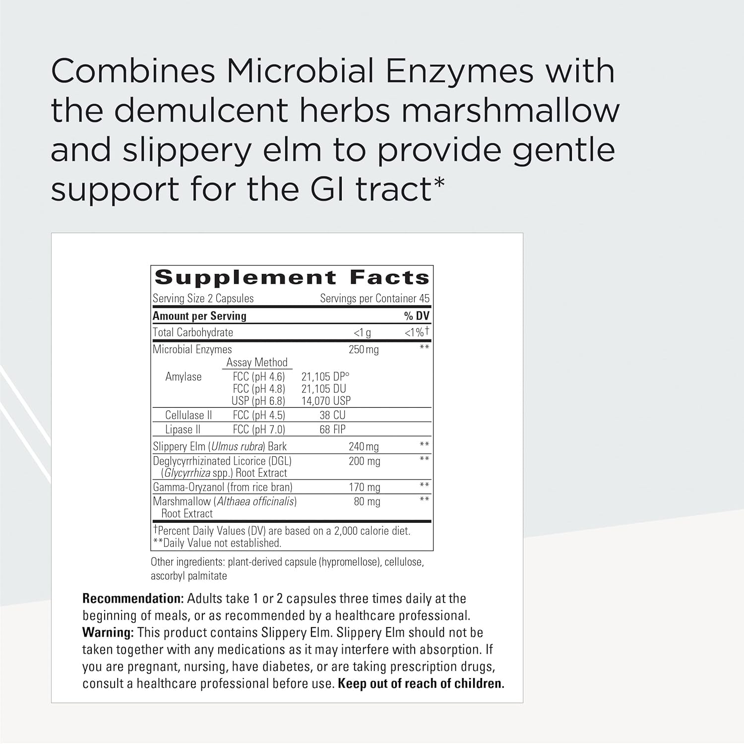Integrative Therapeutics Similase Sensitive Stomach - Digestive Enzymes with Soothing Herbs*  90 Vegetable Capsules