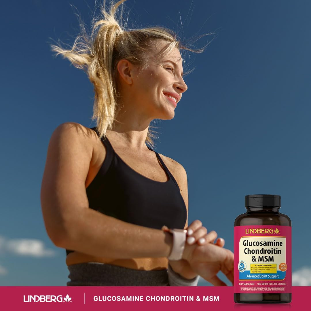 Piping Rock Glucosamine Chondroitin MSM Capsules | Advanced Joint Support by Lindberg 180 Count