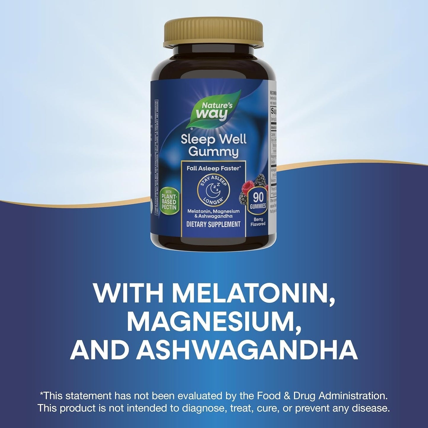 Nature’S Way Sleep Well Gummies for Adults with Melatonin Ashwagandha and Magnesium