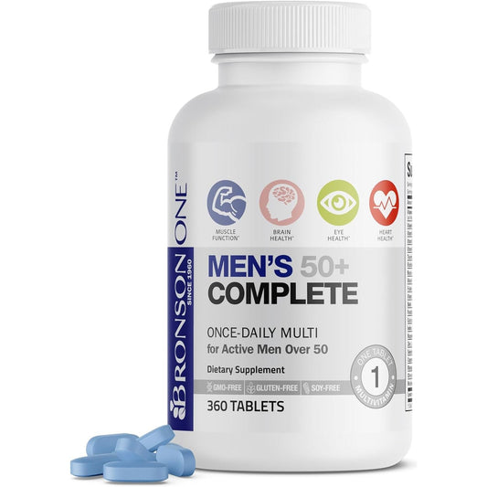 Bronson ONE Daily Mens 50+ Complete Multivitamin Multimineral, 360 Tablets