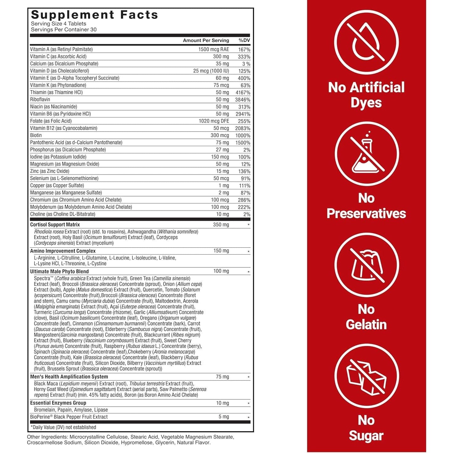 FORCE FACTOR Test X180 Multivitamin, Testosterone Booster Supplement, Support Muscle, Strength, Performance & Vitality 120 Tablets
