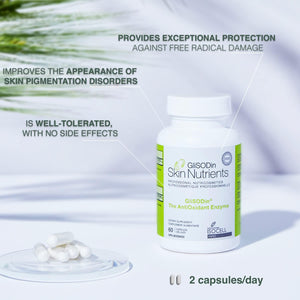 Glisodin Skin Nutrients the Antioxidant Enzyme – Protection against Free Radical Damage - Reduces Oxidative Stress - 60 Capsules