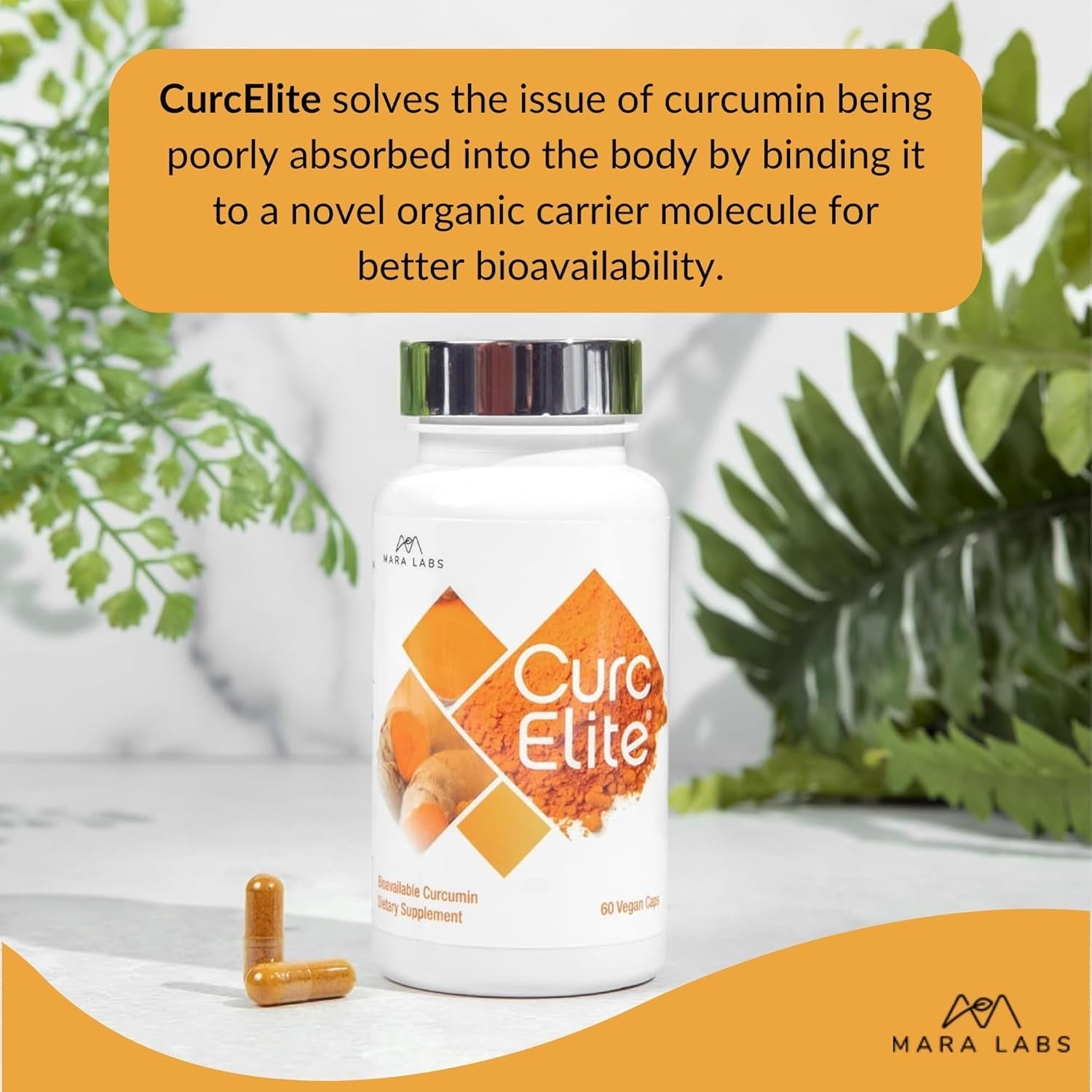Mara Labs Curcelite Curcumin | Turmeric Extract 95% Curcuminoids | 30 Servings