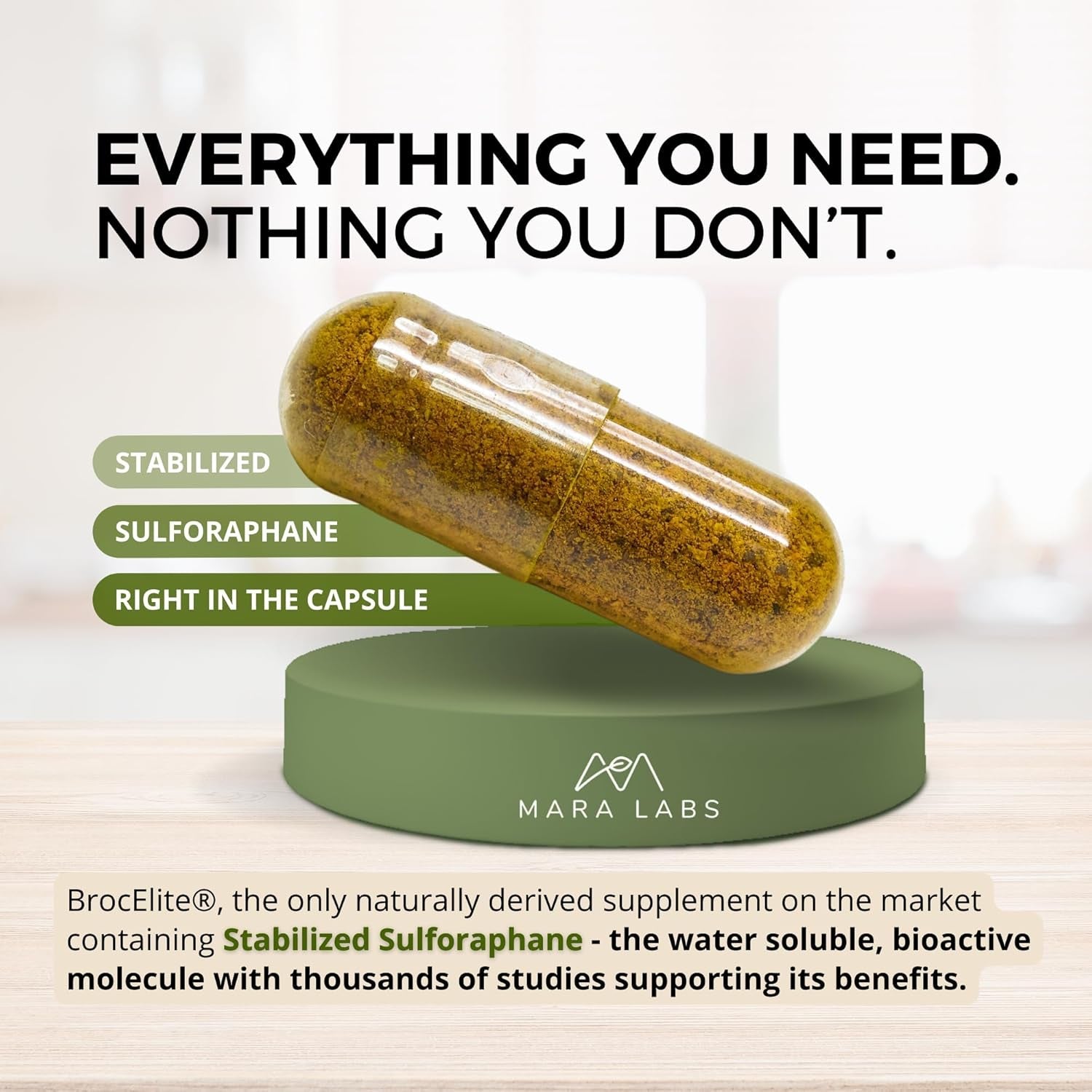 Mara Labs Broc Elite plus | Broccoli Supplement W/Stabilized Sulforaphane Extract | 30 Vegetable Capsules