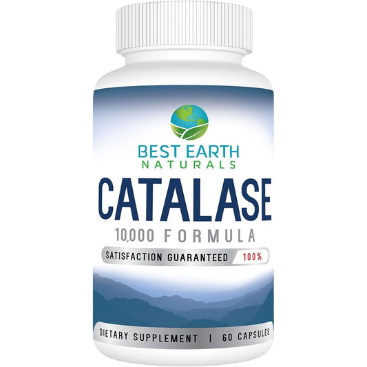 Best Earth Naturals Catalase Supplement 10,000 - Hair Supplements for Strong Hair - 60 Capsules