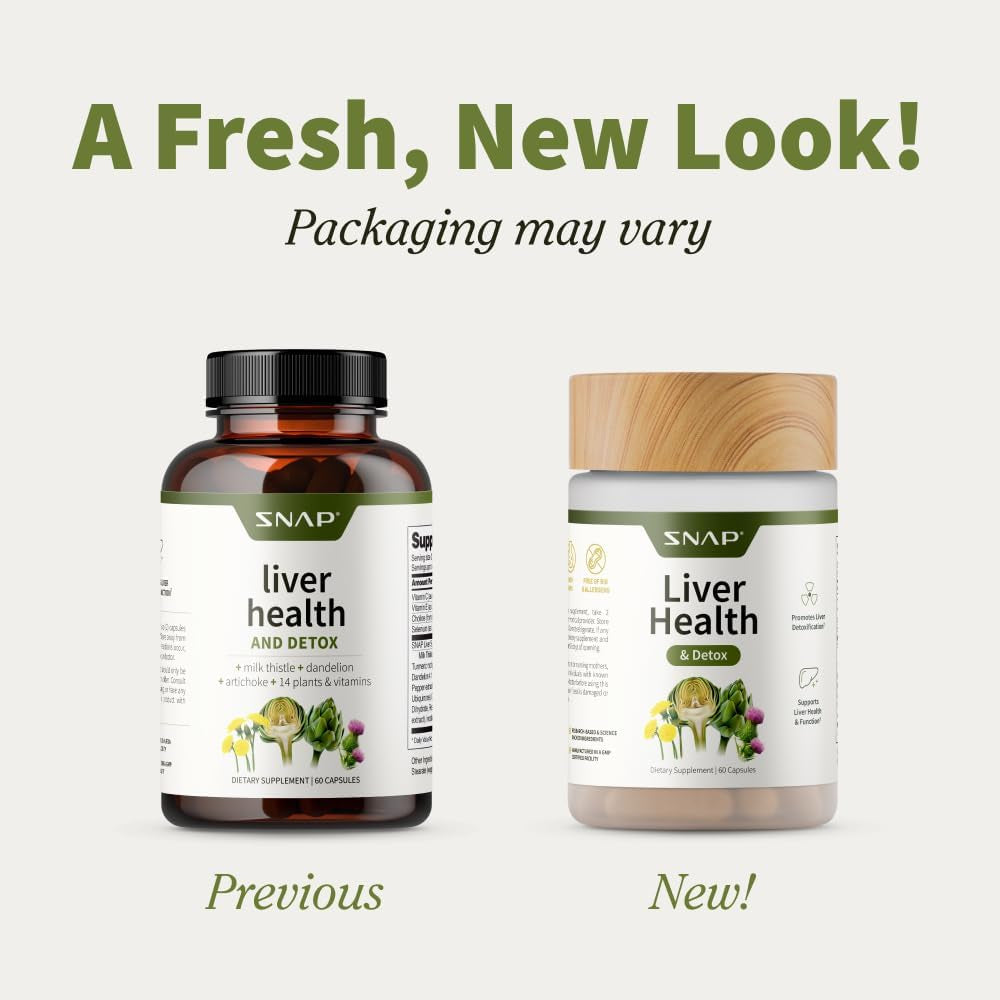 Snap Supplements Liver & Detox Support Supplement and Digestive Health, 60 Capsules