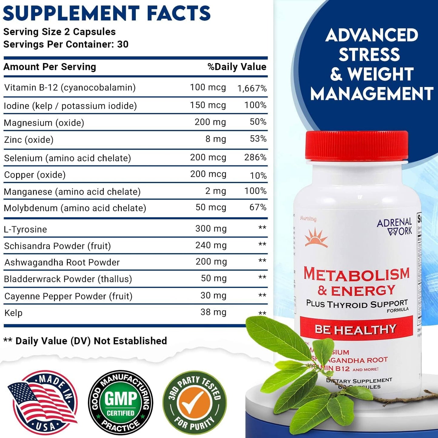 Metabolism & Energy | Natural Appetite Suppressant, Metabolism Booster for Weight Loss, and Wellness Supplement