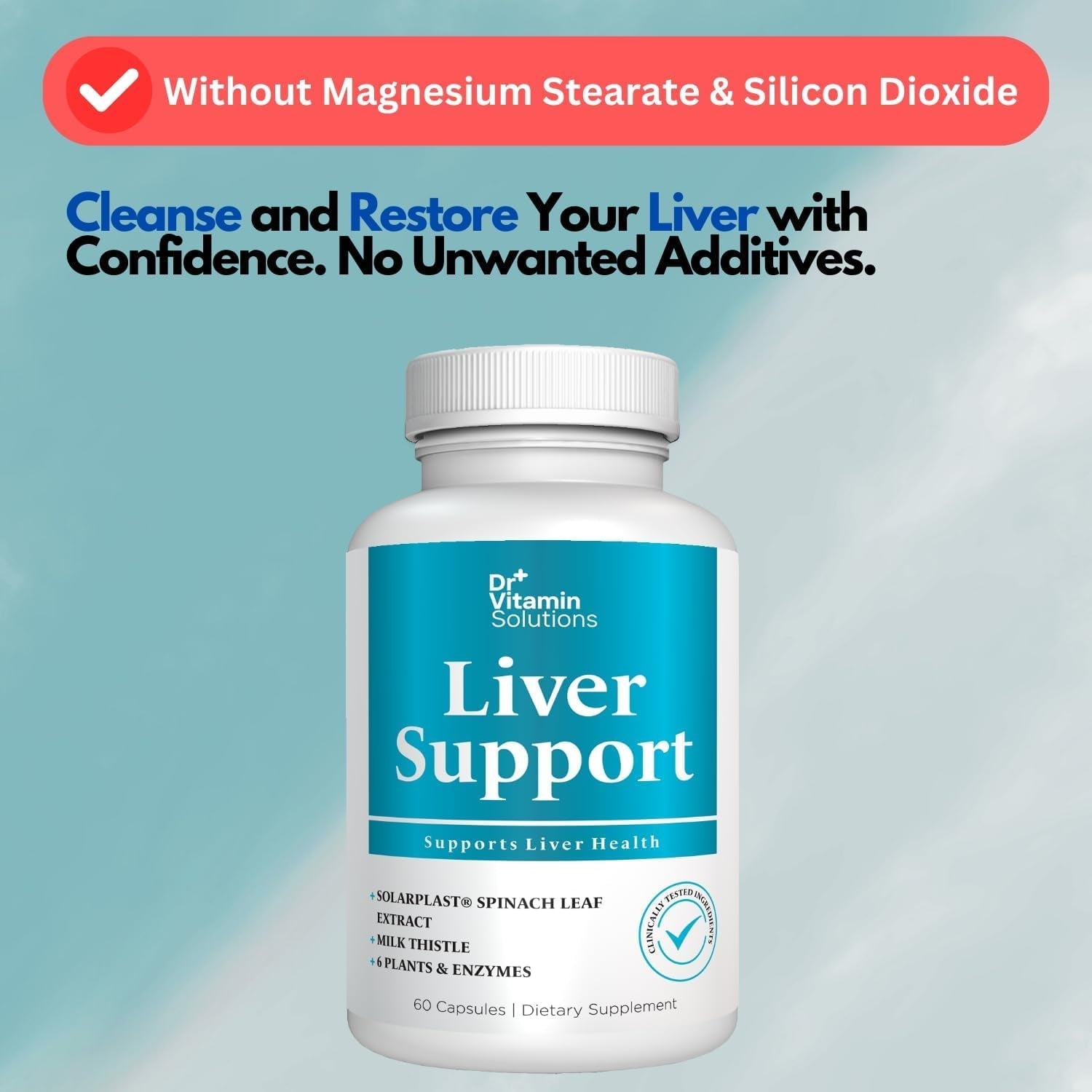 Liver Cleanse Detox and Repair - Milk Thistle Supplement for Natural Gallbladder Support, 30 Vegan Capsules