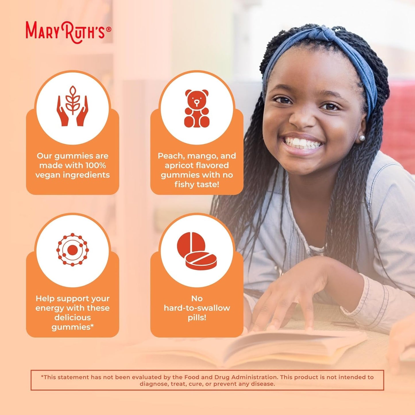 Maryruth Organics Vegan Omega 3 6 7 9 Gummies | 120 Count