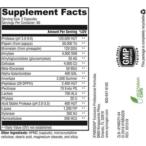 XYMOGEN Xymozyme- Plant-Based Digestive Enzymes - Support Gut Health + Nutrient Absorption (120 Capsules)