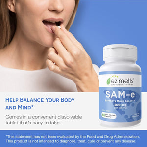 EZ Melts Dissolvable Sam-E Supplement 200 Mg, Sugar-Free, 1-Month Supply